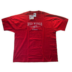 Detroit Red Wings NHL Embroidered T-Shirt Red Midwest Embroidery Men’s XL NWT